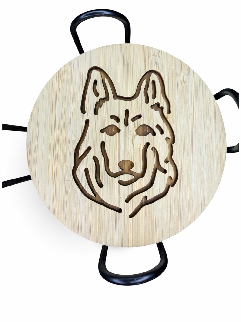 Bamboo German Shepherd Coasters - Natural